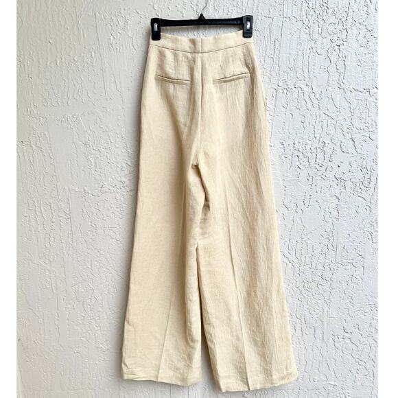 MVP Wardrobe Malibù High Waisted Wide Leg Palazzo Pants Beige Women's 38 / US 4 - Picture 6 of 8